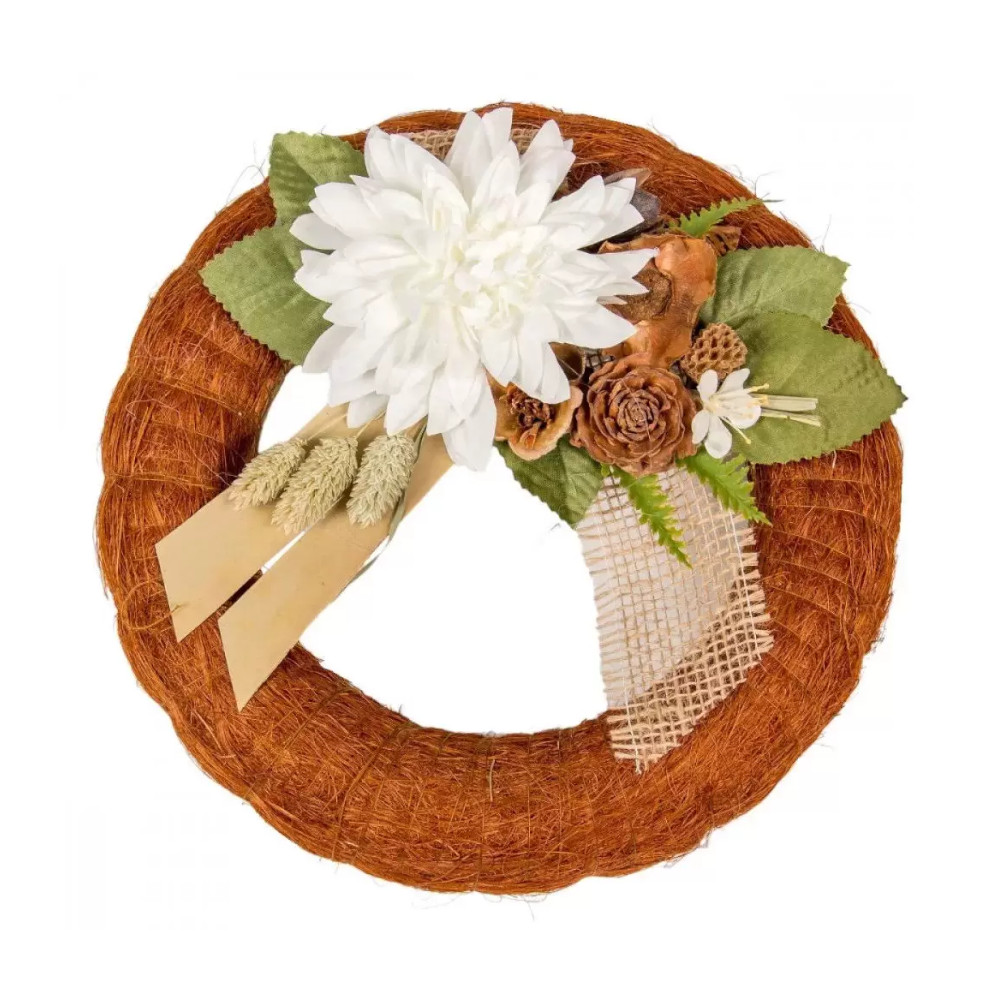 Hnedý venček SISAL 25cm
