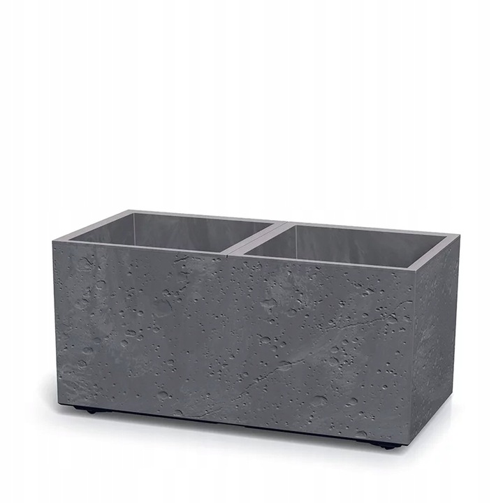Prosperplast Kvetináč s vložkou na kolieskach SIERRA SQUARE Beton Effect 77 cm marengo
