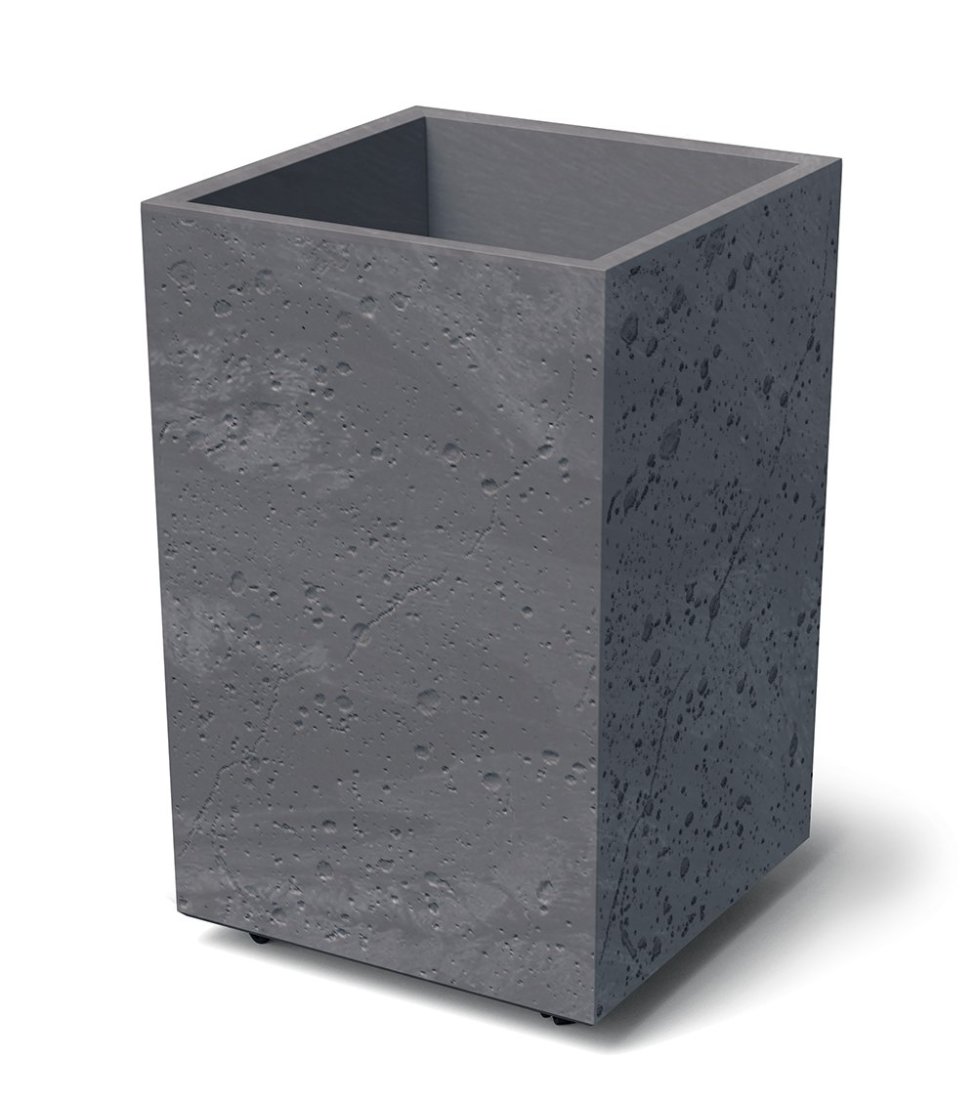 Prosperplast Kvetináč s vložkou na kolieskach SIERRA SQUARE Beton Effect 38,5 cm marengo