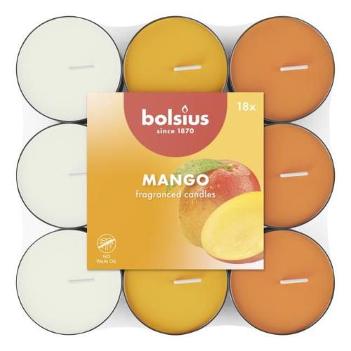 BOLSIUS Čajové vonné sviečky MANGO 18ks/bal