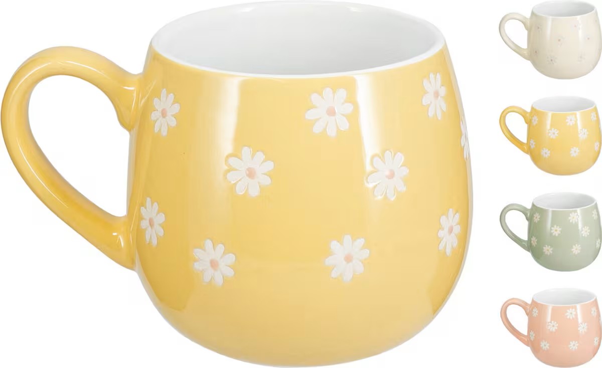Porcelánový hrnček KVETY 450ml mix farieb