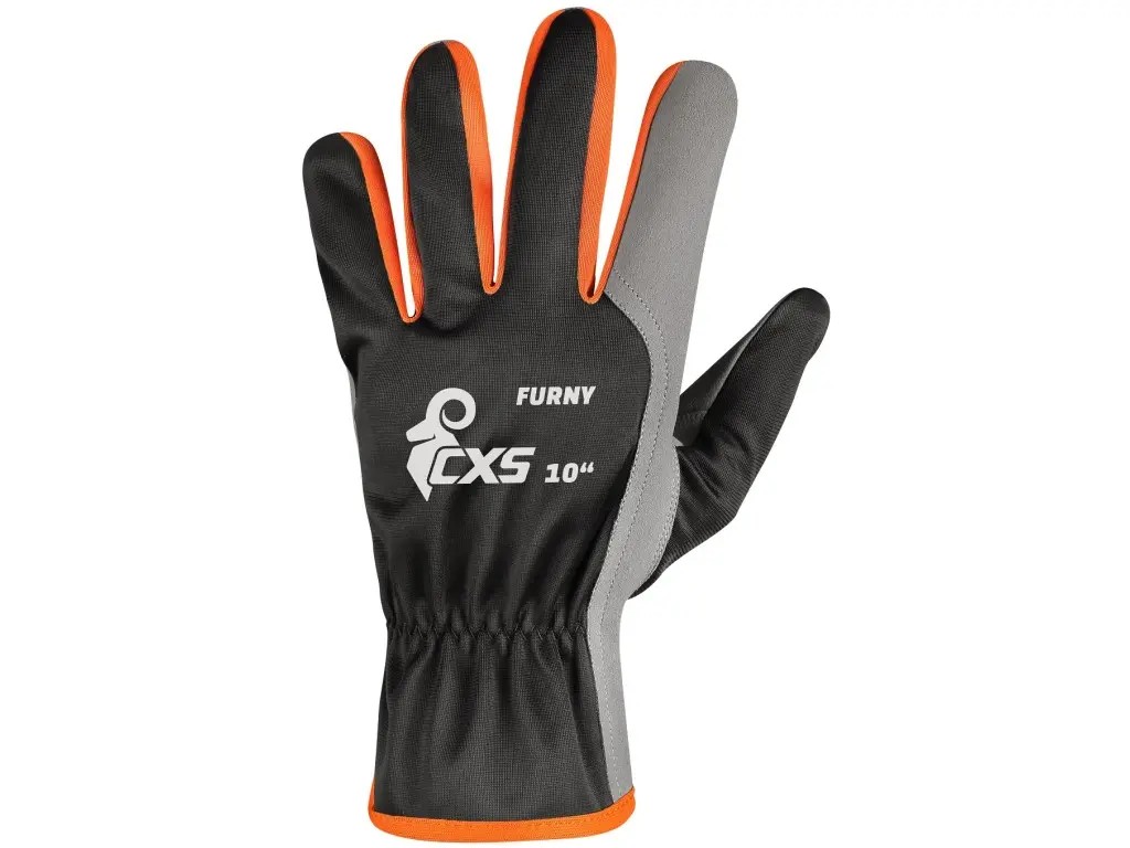 CXS Rukavice FURNY čierno-oranžové veľkosť 9
