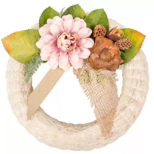 Sisalový venček biely 20cm